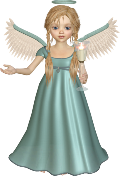 Angel with Candle Free PNG Clipart Picture